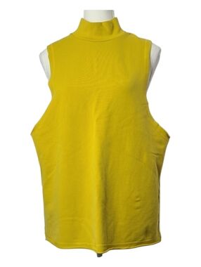 Alo Yoga Yellow Mock Neck Sleeveless Top Women’s Medium Athleisure Minimalist